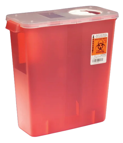 Multi-purpose Sharps Container With Hinged Rotor Lid 3 Gallon