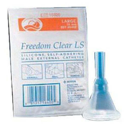 Coloplast Freedom ClearAdvantageMale External Catheter with Aloe and Kink-Resistant Nozzle, Medium, 28mm dia, Latex-Free Coloplast Freedom ClearAdvantageMale External Catheter with Aloe and Kink-Resistant Nozzle, Medium, 28mm dia, Latex-Free