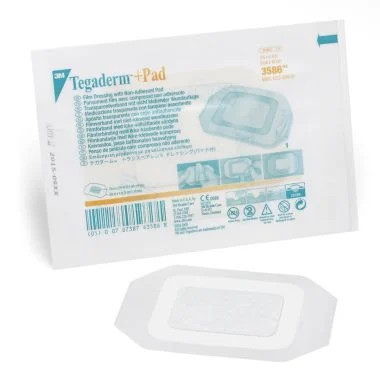 3M Tegaderm Plus Film Dressing, Sterile 3-1/2" x 4" with 1-3/4" x 2-3/8" Non-Adherent Pad