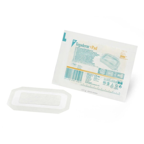 3M Tegaderm Film Dressing with Non Adherent Pad, Waterproof, Sterile 3-1/2" x 6"