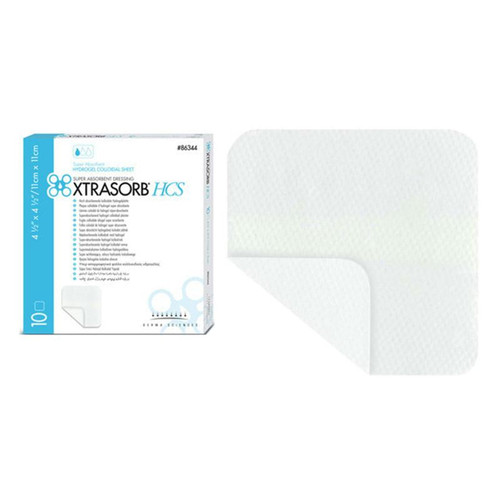 Derma Sciences XtrasorbHydrogel Colloidal Sheet Dressing, 4.3" x 4.3"