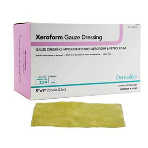 Dermarite Xeroform Gauze Wound Dressing, 5" x 9"