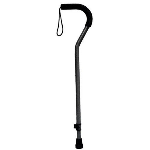 Offset Aluminum Cane With Tab-loc Silencer, Black, 300 Lb Capacity