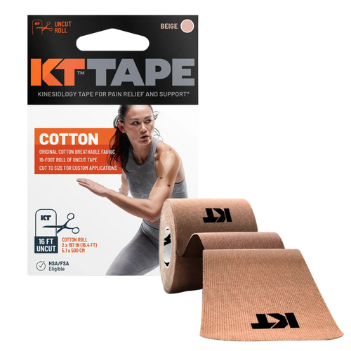KT Health KT TapePro Kinesiology Therapeutic Tape, Uncut, Single Roll, 16' Beige