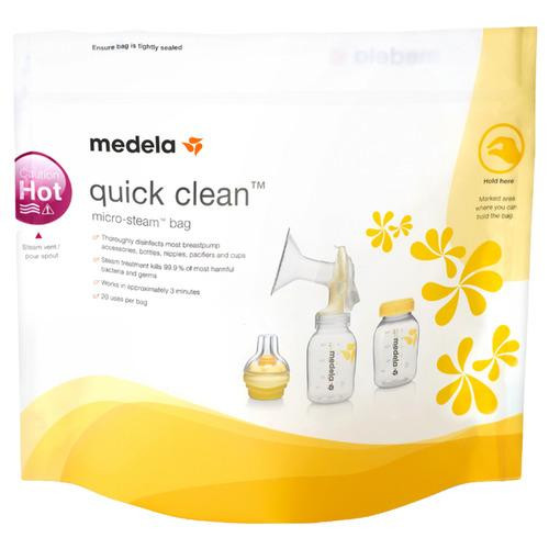 Medela Quick Clean Micro-Steam Bag, 51/8" x 5-13/16" x 1-5/8", Weight: 1/4 lb, Reusable