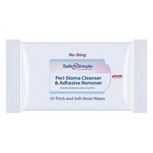 Safe N Simple Peri-stoma Cleanser And Adhesive Remover No Sting Wipe Safe N Simple Peri-stoma Cleanser And Adhesive Remover No Sting Wipe