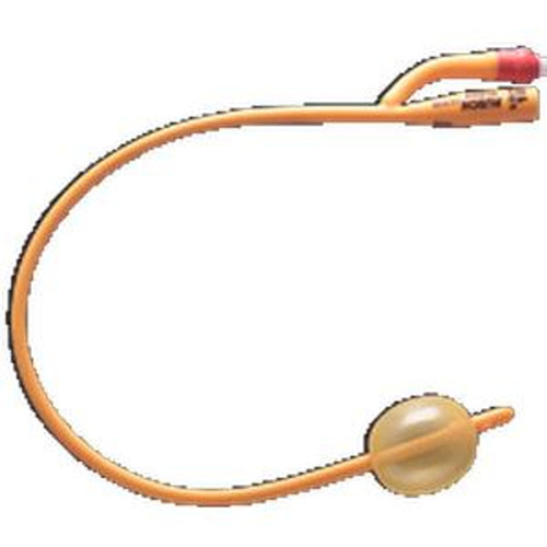 Teleflex Medical Inc Gold Silicone Coated 2-Way Foley Catheter 12Fr 16" L, 30cc Balloon Capacity, Sterile, Latex
