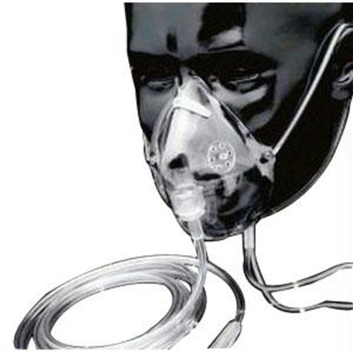 Salter Labs Elongated Medium Concentration Mask Without Safety Tube Transparent, Elastic Headstrap
