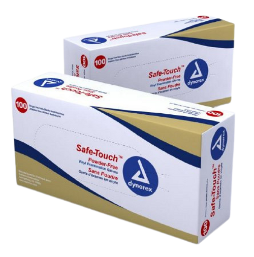 Safe-Touch  X-Large Non Sterile Vinyl Gloves Box of 100