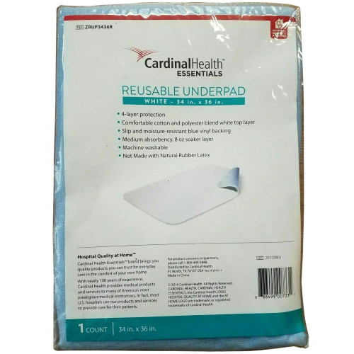 Cardinal Health Essentials Reusable Underpad, 23" x 36"