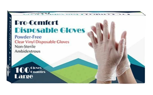 ProComfort Vinyl Disposable Vinyl Gloves Large