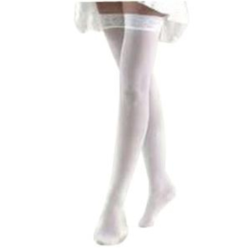 BSN JobstUnisex Anti-Embolism/GP Thigh-High Seamless Elastic Stockings, Open Toe, Small/Short, White