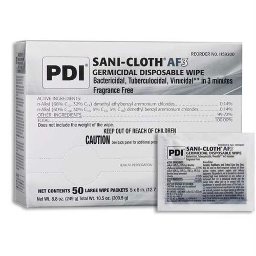 Sani-cloth Af3, Individual Packets, Large, 5" X 8"