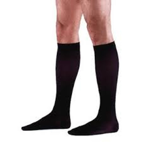Sigvaris Cotton Comfort Calf-High Compression Socks, Closed Toe, 20-30mm Hg, Large Short, Black