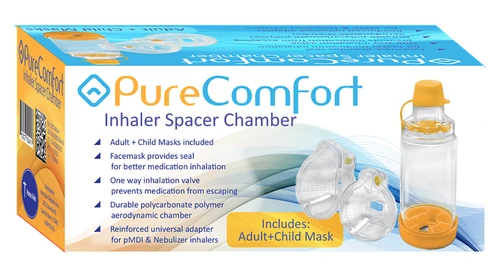 Pure Comfort Adult/Child Inhaler Spacer Chamber

