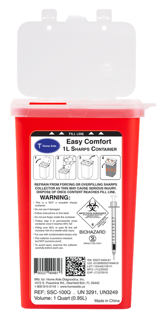 Easy Comfort 1 Liter Sharps Container