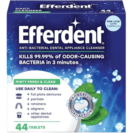 Efferdent Anti-Bacterial Denture Cleanser Tablets Fresh & Clean 44ct