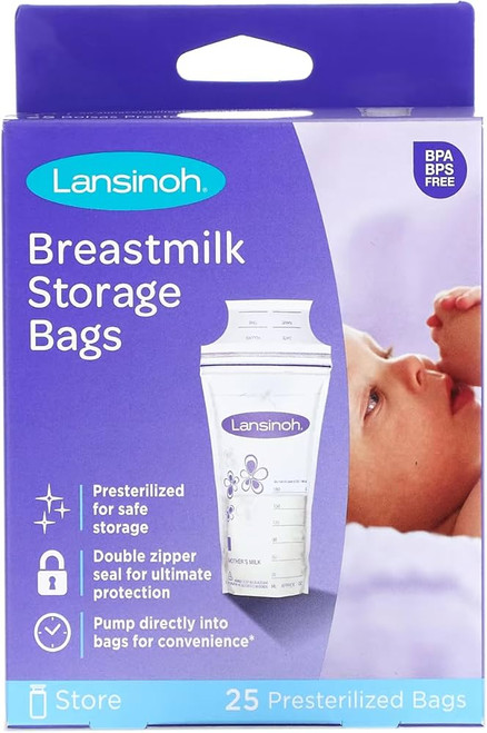 Lansinoh Breastmilk Storage Bags, 25 ct