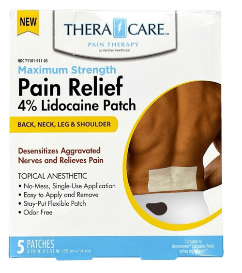 TheraCare Pain Relief 4% Lidocaine Patch 5ct