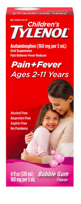 Tylenol Childrens Oral Suspension Bubblegum 4oz