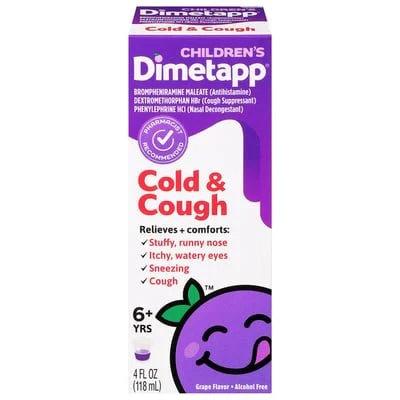 Dimetapp Childrens Cold & Cough Grape Syrup 4oz