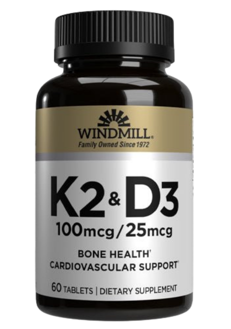 Windmill K2 & D3 100 mcg/25 mcg Tablets 60ct