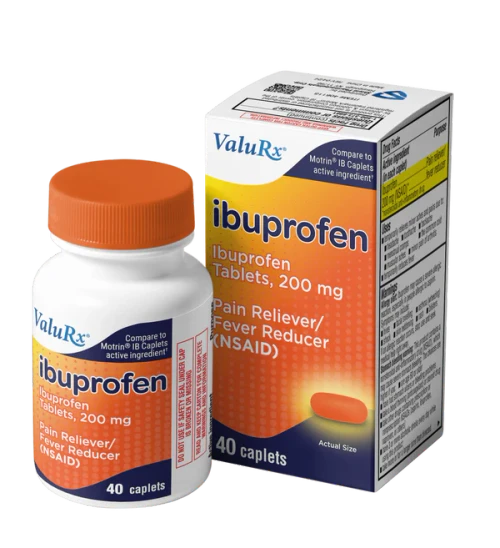 ValuRx Pain Relief Ibuprofen Caplets Orange 40ct