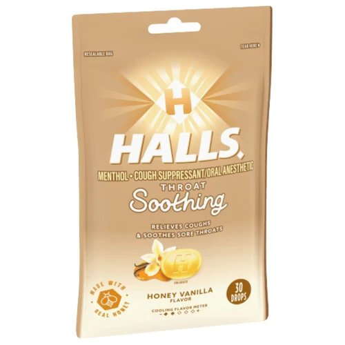 Halls Bag Honey Vanilla 30ct