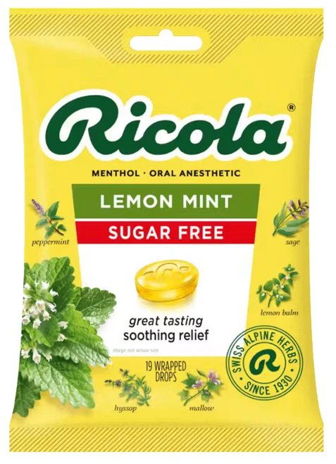 Ricola Lemon Mint Sugar Free 19ct