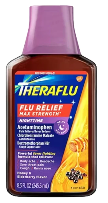 Theraflu Nighttime Flu Relief Max Strength Syrup 8.3 fl oz