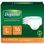 Depend® Protection with Tabs Incontinence Underwear, Maximum Absorbency 35" to 49" Waist, Large - Replaces 6949175