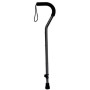 Offset Aluminum Cane With Tab-loc Silencer, Black, 300 Lb Capacity