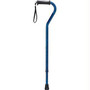 Drive Medical Aluminum Offset Cane with Gel Grip Blue Crackle, 30" to 39" H Handle, 1" W Tubing, 300 lb Weight Capacity, Latex-Free