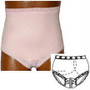 OPTIONS Split-Lace Crotch with Built-In Barrier/Support, Soft Pink, Left-Side Stoma, Large 8-9, Hips 41" - 45"