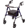 Carex Health Brands Step N' Rest® Roller Walker with Adjustable Seat 22-1/2" W x 29" D x 29-1/2" to 39" H, 29-1/2" to 38-1/2" Height Adjustment, Easy-to-Fold