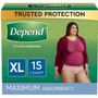Depend FIT-FLEX Incontinence Underwear for Women, Maximum Absorbency, XL, Tan REPLACES 6938529