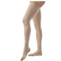 BSN JobstUnisex Relief Thigh-High Moderate Compression Stockings with Silicone Border, Open Toe, Small, Beige