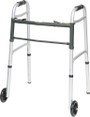 ProBasics Aluminum 2-Button Folding Walker 5in Wheels