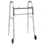 ProBasics Steel 2-Button Folding Walker 5in Wheels