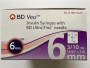 BD Veo Insulin Syringes W Ultra-Fine Needle 6mm 31g 15/64" 100/Box