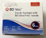 BD Ultra Fine Insulin Syringe 0.5cc 31g 8mm