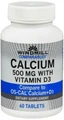 Calcium 500 mg with Vitamin D3 Tablets 60ct