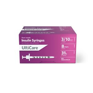 Insulin Syringe With Ultra-fine Needle 31g X 5/16, 3/10 Ml (100 Count)