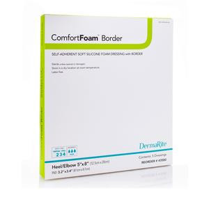 ComfortFoam Silicone Foam Border Dressing, 4" x 8"