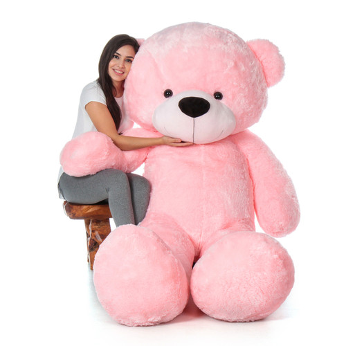 Adorable Super Soft Pink Teddy Bear - Bigger than Life Size!