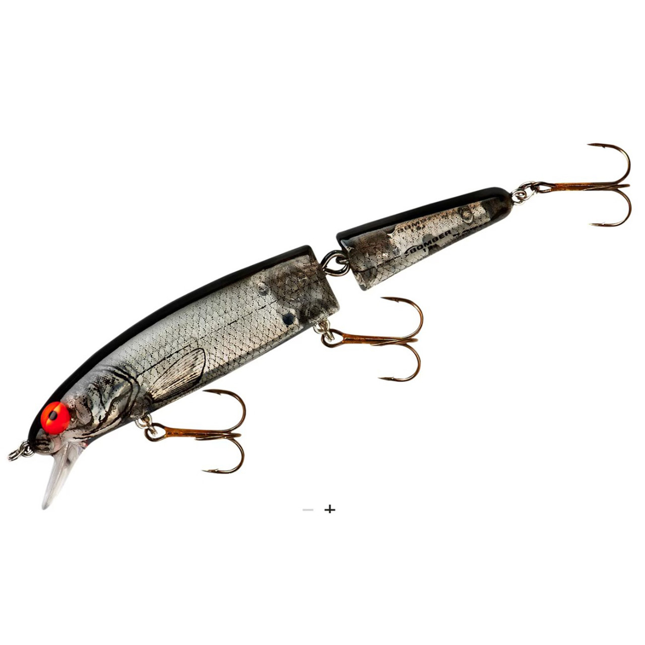 black bomber fishing lure LONG A PURPLE/BLACK The Bomber Jointed Magnum Long A is big in size and absolutely massive in strike Bomber Next Gen Jointed Long
