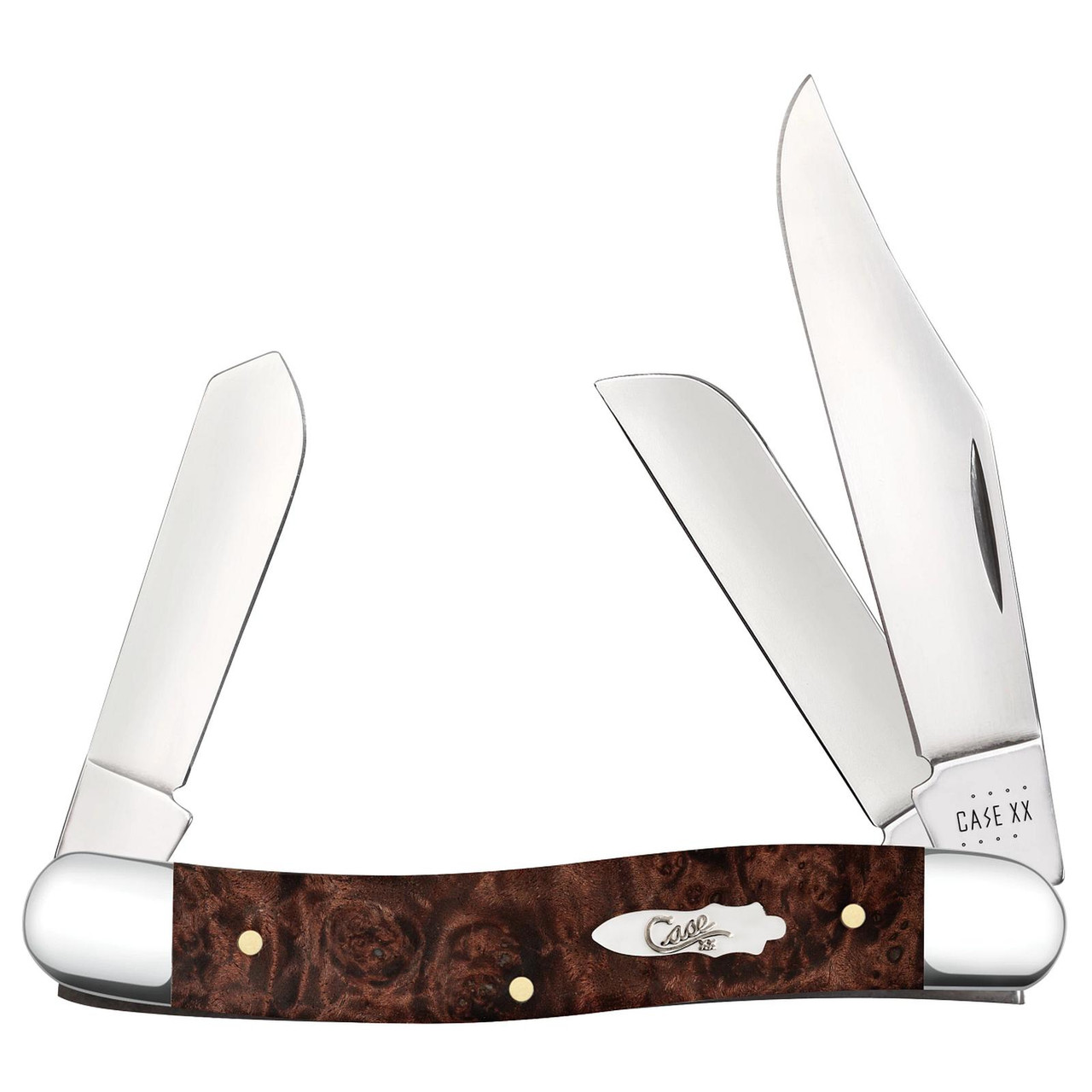 Case XX Smooth Maple Burl Wood Stockman Stainless 64065 Folding Pocket  Knife - Sportsman Fulfillment