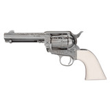 Taylor's & Company 1873 Outlaw Legacy Nickel Engraved 4.75" Barrel .357Mag  6 Round Ivory