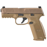 FN America FN 509 Striker Fired Full Size 9mm 4" Barrel Polymer Frame Flat Dark Earth Finish 3 Dot Sights Non-Manual Safety 2x17rd Mags