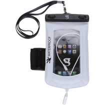 Geckobrands Float Phone Dry Bag with Audio Cord & Arm Band- White